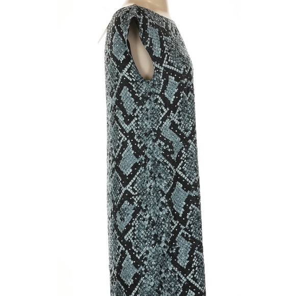 NWT Michael Kors Blue Snake Print Midi Dress - Picture 6 of 9
